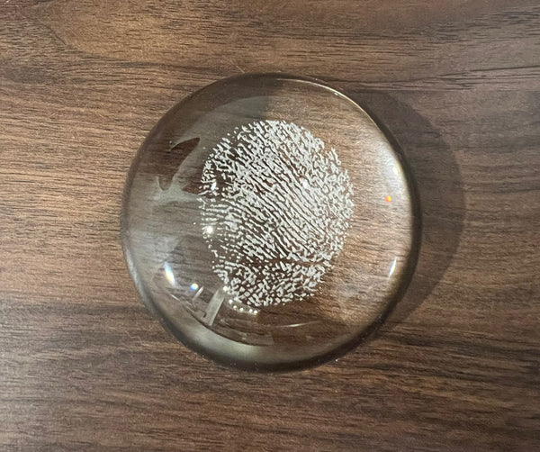 Actual Fingerprint Glass Dome Paperweight