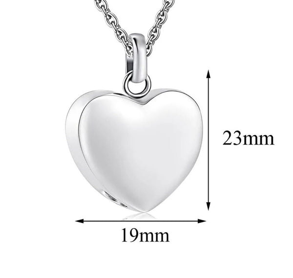 Cremation Personalized Heart Urn Necklace
