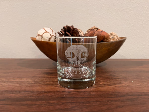Actual Paw Print Glass