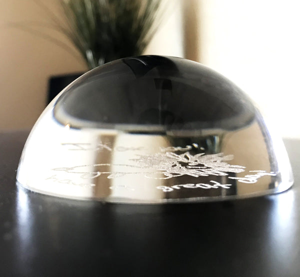 Actual Fingerprint Glass Dome Paperweight