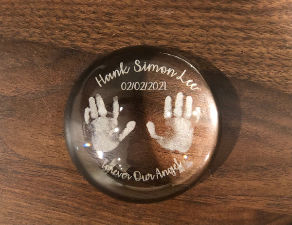 Actual Fingerprint Glass Dome Paperweight