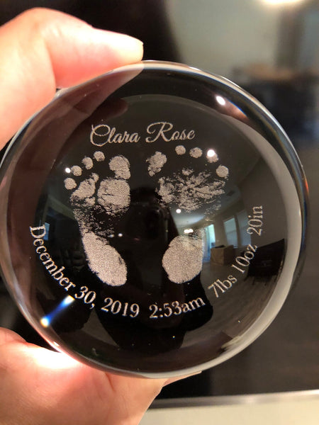 Actual Fingerprint Glass Dome Paperweight
