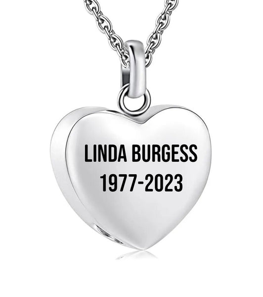 Cremation Personalized Heart Urn Necklace