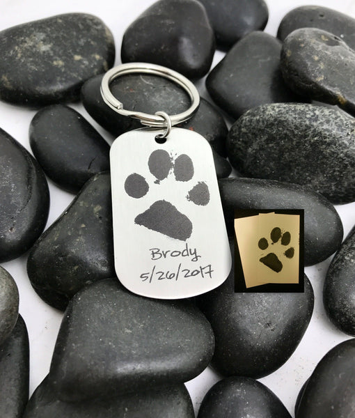 paw print engraved pet memorial gift pet keepsakes dog paw print engraved