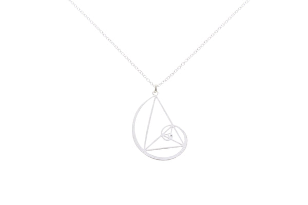 Golden Ratio Necklace with Initial Charm
