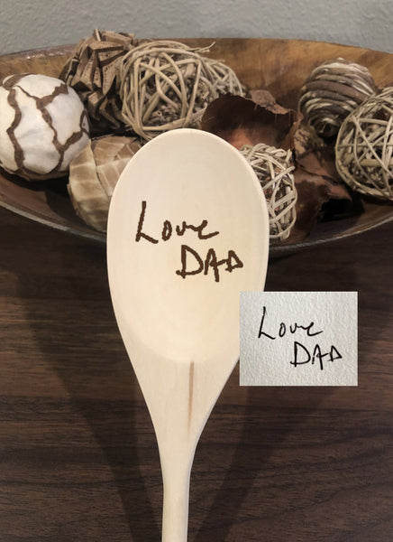 Real Handwriting Wood Spoon