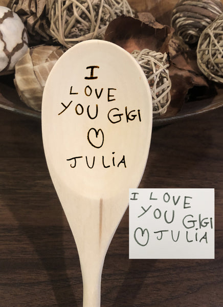 Real Handwriting Wood Spoon