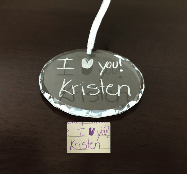 Glass Ornament - Custom Handwriting Engraved