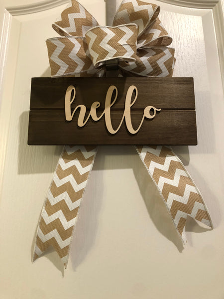 "Hello" Wood Sign