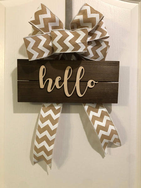 "Hello" Wood Sign