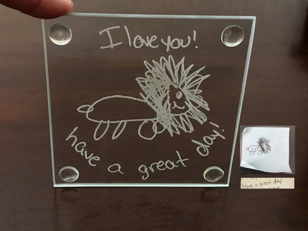 Actual handwriting coaster