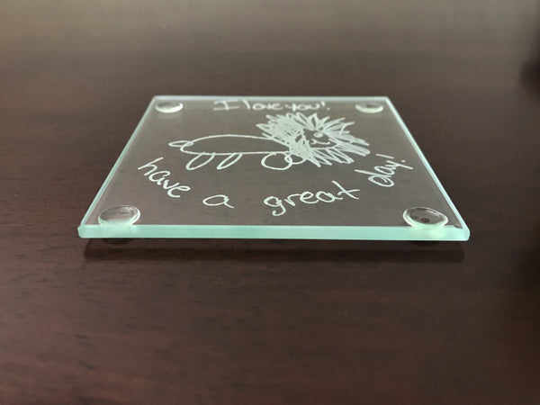 Actual handwriting coaster