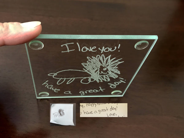 Actual handwriting coaster