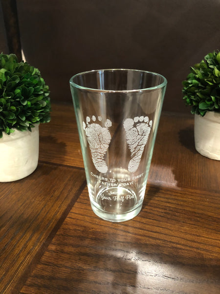 Actual Baby Footprints Glass