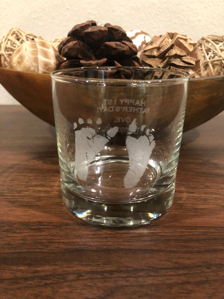 Actual Baby Footprints Glass