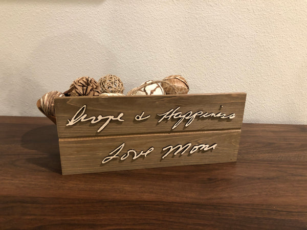 Actual Handwriting Wood Sign