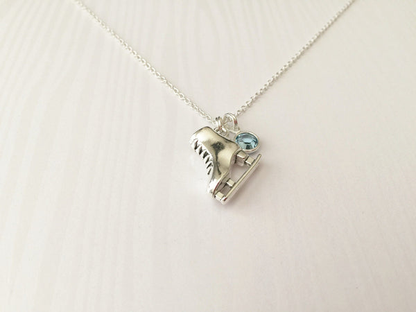 Ice Skating Necklace with Swarovski Birthstone - Anomaly Creations & Designs
 - 2