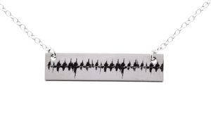 actual EKG heartbeat rhythm necklace, actual heart beat necklace, sound wave necklace