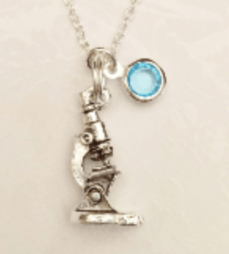 Microscope Necklace with Swarovski Birthstone