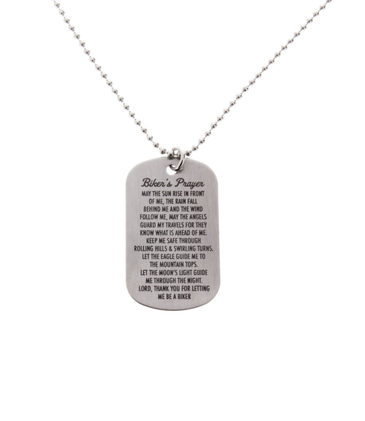 Bikers Prayer Dog Tag Necklace - Anomaly Creations & Designs