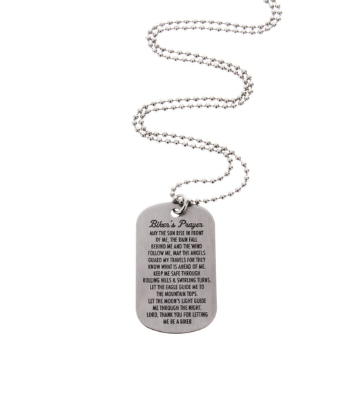 Bikers Prayer Dog Tag Necklace - Anomaly Creations & Designs