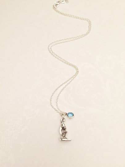 Microscope Necklace with Swarovski Birthstone - Anomaly Creations & Designs
 - 2