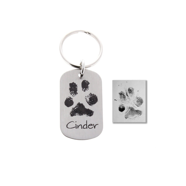 Paw Print Keychain (Your dog or cats real paw print)
