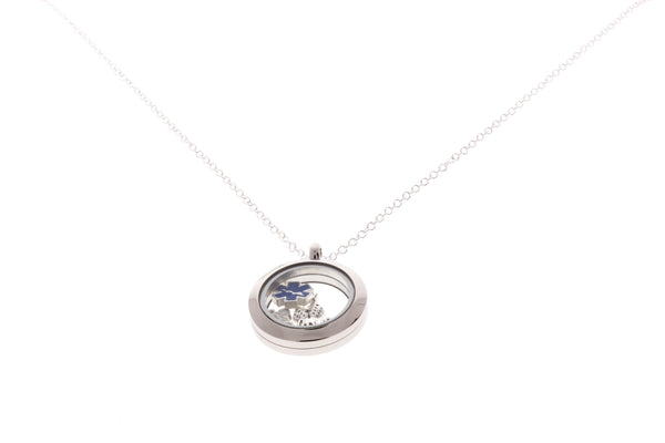 EMT Paramedic Floating Locket Necklace