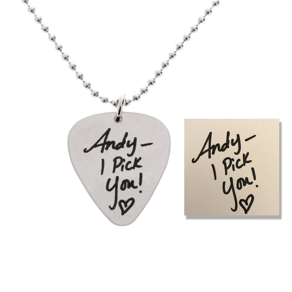 custom handwriting engraved guitar pick