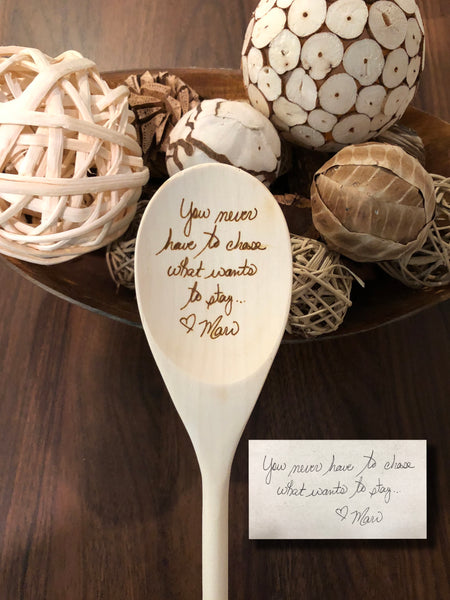 Real Handwriting Wood Spoon