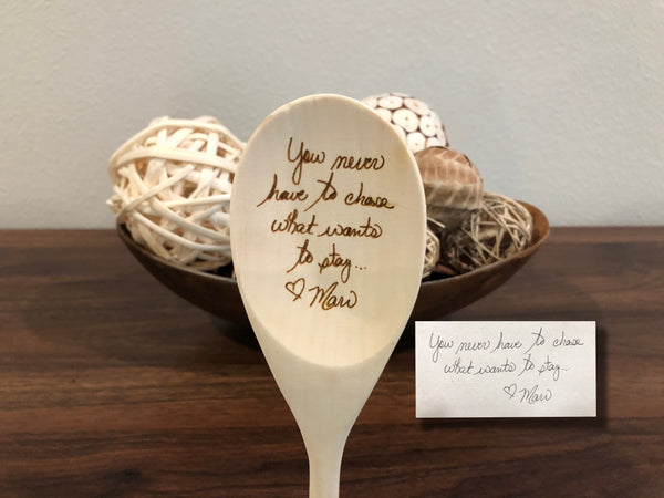 Real Handwriting Wood Spoon