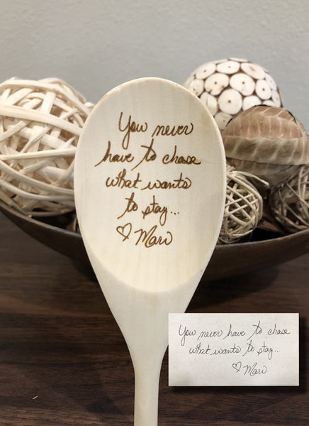 Real Handwriting Wood Spoon