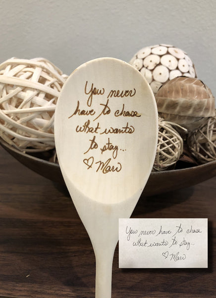 Real Handwriting Wood Spoon