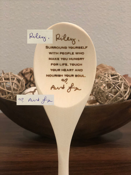 Real Handwriting Wood Spoon