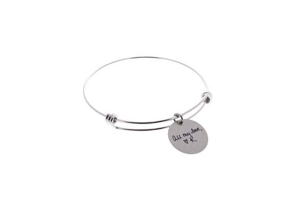 Handwriting Bangle Bracelet