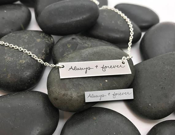 Handwriting Bar Necklace