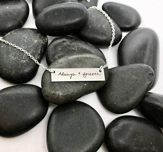 Handwriting Bar Necklace