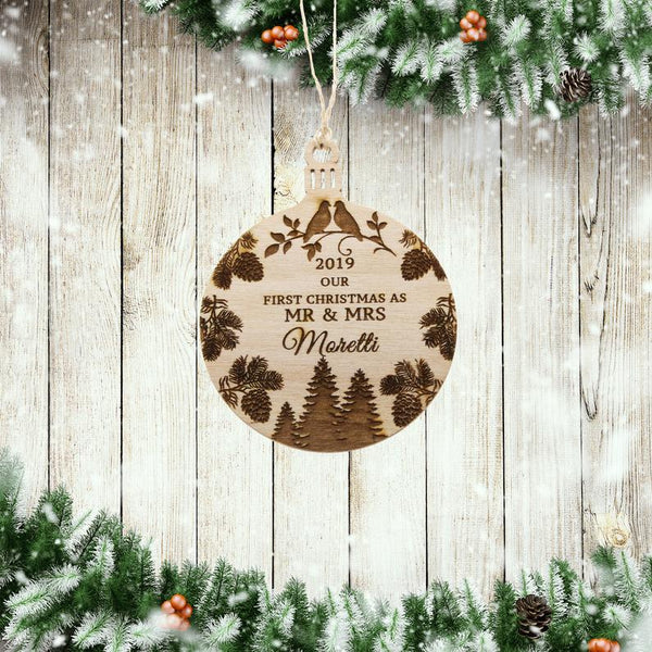 Wood Ornament - Our First Christmas
