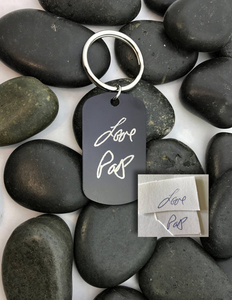 handwriting keychain