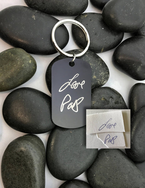handwriting keychain