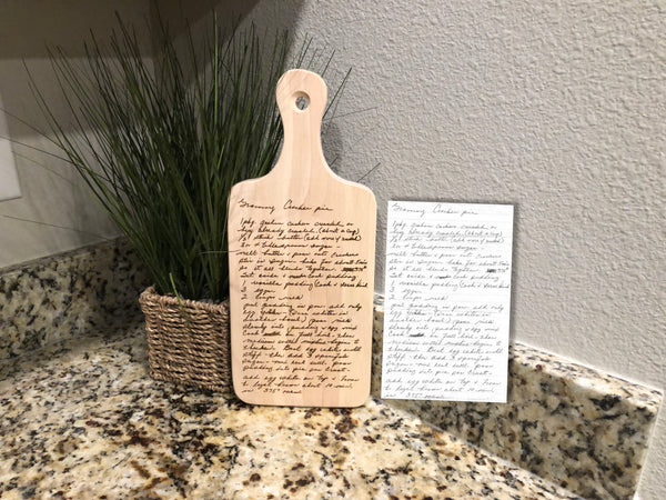 Recipe Cutting Board (Actual Handwritten Recipe)