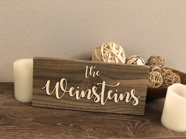 Custom Name Wood Sign