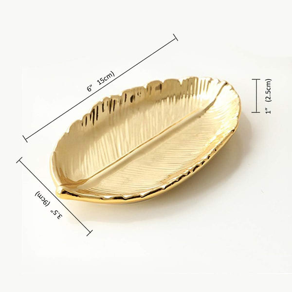 Ceramic Gold Leaf Ring Tray