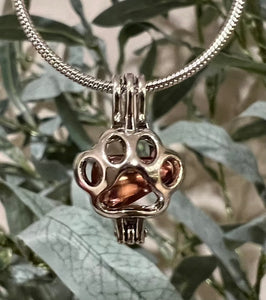 Dog Paw Print Urn Necklace For Pet Ashes Pet Cremation Urn