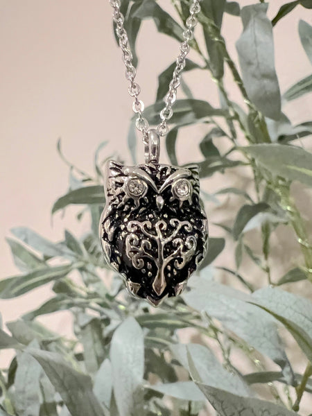Cremation Owl Urn Necklace