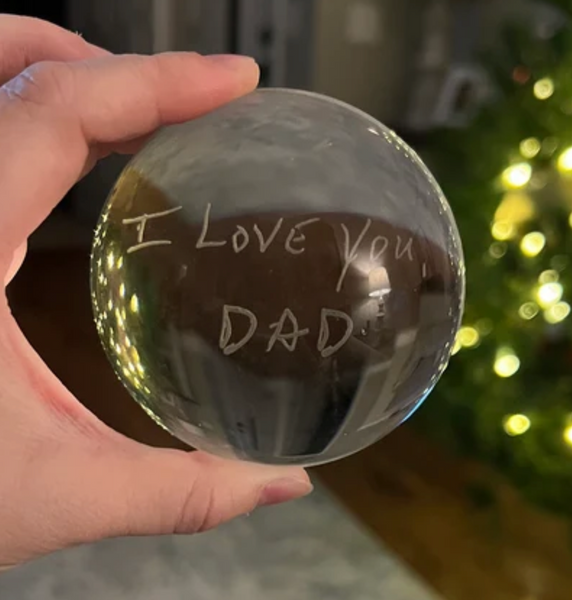 Actual Handwriting Glass Dome Paperweight
