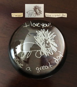 Actual Handwriting Glass Dome Paperweight