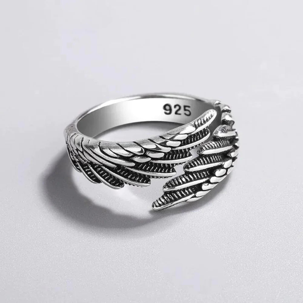 Adjustable angel wings ring discount