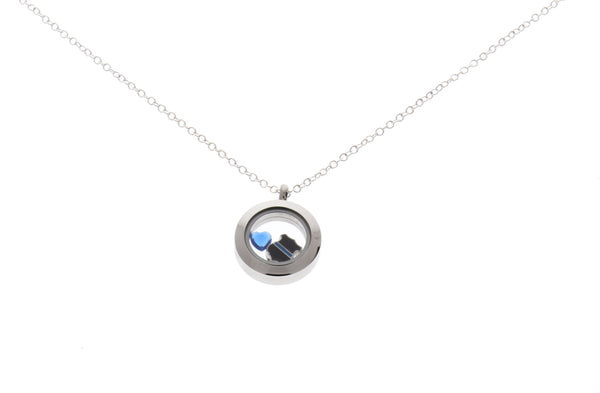 Thin Blue Line - Floating Locket Necklace