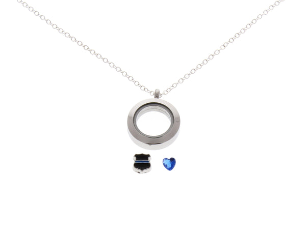 police officer floating locket necklace police wife